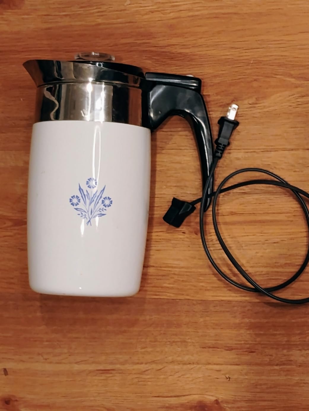 6 cup electric percolator blue cornflower with new U/L listed cord