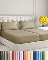 Vista 103 de Juego de sábanas de 4 piezas de tamaño matrimonial, sábanas extrasuaves, transpirables y refrescantes, sábanas duraderas de lujo para mujeres