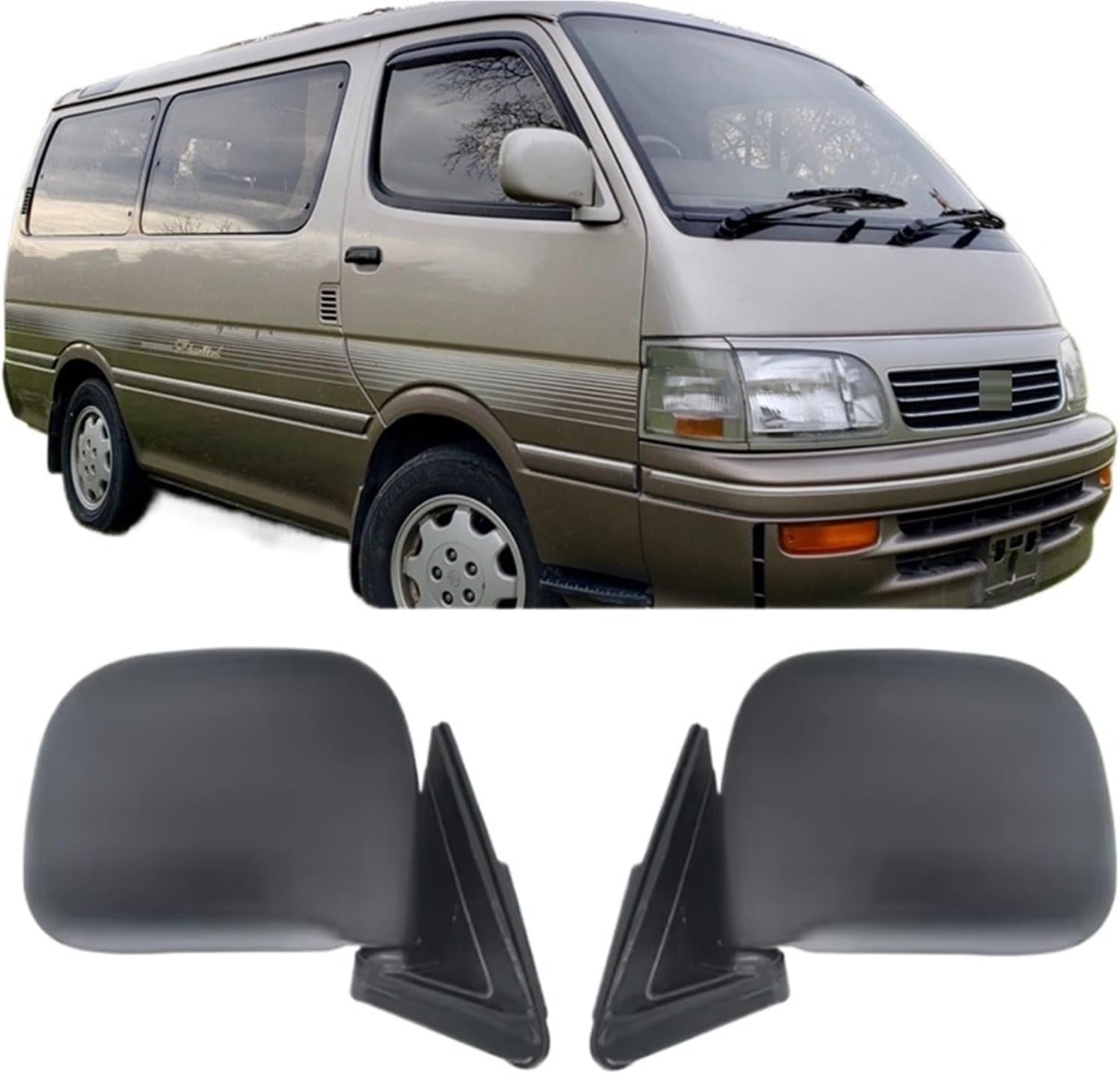 Auto Side Mirror Car Wing Door Side Mirrors Assy Assembly Rearview Mirror Cover Frame Compatible For Toyota for Hiace 1990 1991 1992 1993-2004(Only Right) (Only Left)