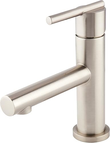 Gerber Danze D224158BN Parma Trim Line - Grifo de lavabo de 1 H con desagüe táctil de metal y placa de cubierta opcional incluida níquel cepillado