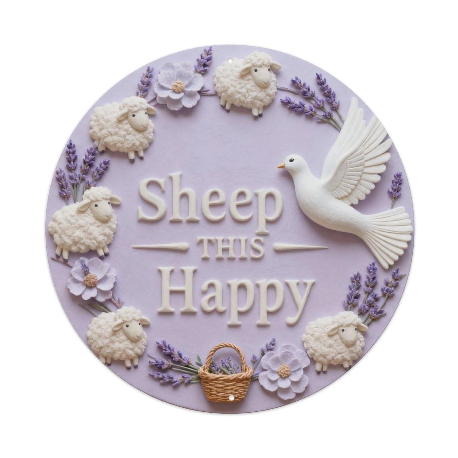 Sheep Happy Metal Tin Sign Plaque