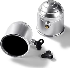 VooGenzek 2 Pieces Trailer Ball Cover with Lock, 50mm Trailer Plastic Ball Cover, Universal Trailer Ball Cap, Trailer Hitch Ball Cover, Silver
