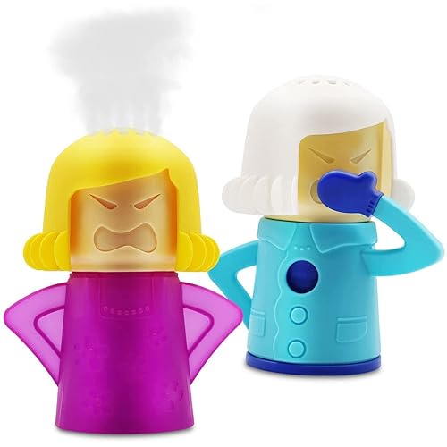 Abnaok 2PCS Angry Mama Microwave Cleaner with Chilly Mama Fridge