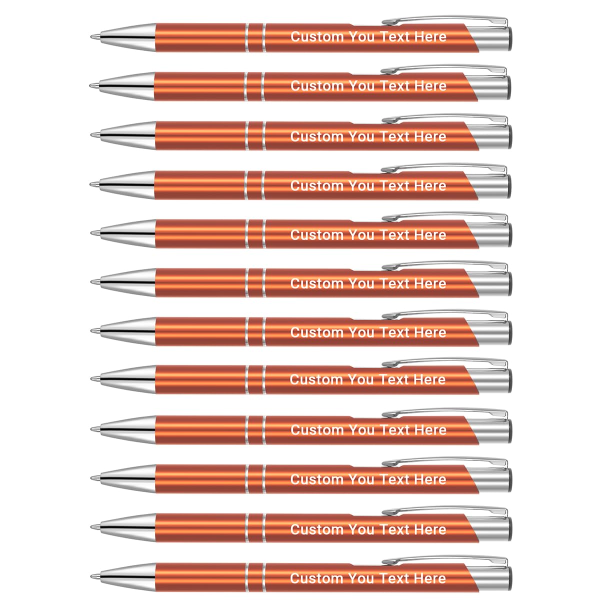 Zoonnis 50 Pcs Personalised Retractable Ballpoint Pens for Business Personalized Engraved Pen In Bulk for Women Men with Name Text Customised Pen Writing Custom Pen With Black Ink for School — image 1
