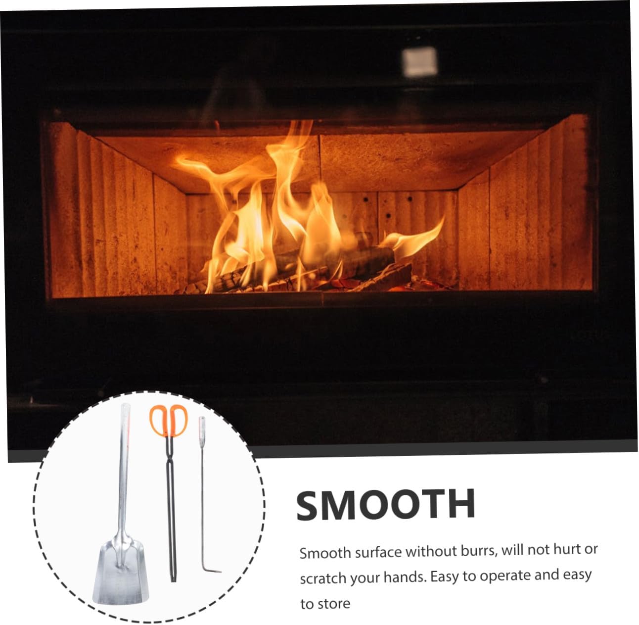 Levemolo Fireplace Tools Set Lightweight Fire Poker Coal Shovel Hook for Indoor Outdoor Use Hearth Accessories for Home BBQ Housewarming Gift