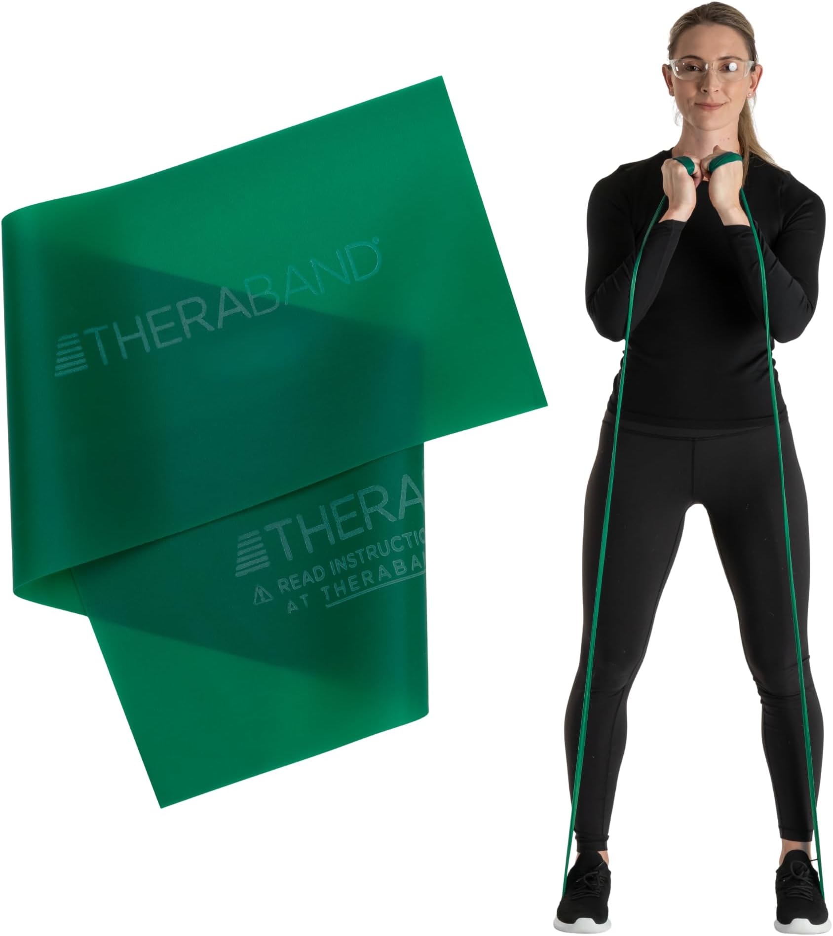 Portable Fitness and Workout Professional Latex Resistance Bands for Rehabilitation, Home Exercise, 5ft (Green)