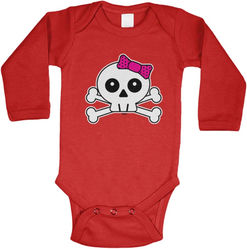 Tcombo Skull with Pink Bow - Crossbones Bodysuit