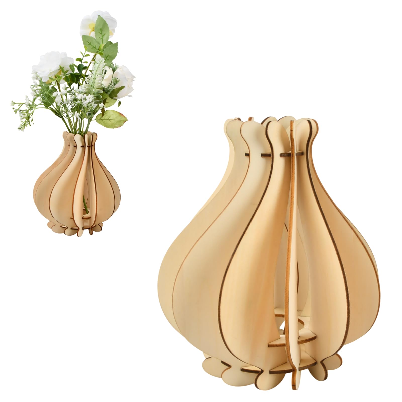 Jarrón para Flores Lego, Rompecabezas de Madera, jarrón de Flores para Lego Rosas, Cerezo, Girasoles, Tulipanes, Narcisos Lotus