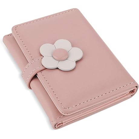 Floral PU Leather Trifold Preppy Wallet for Girls and Women