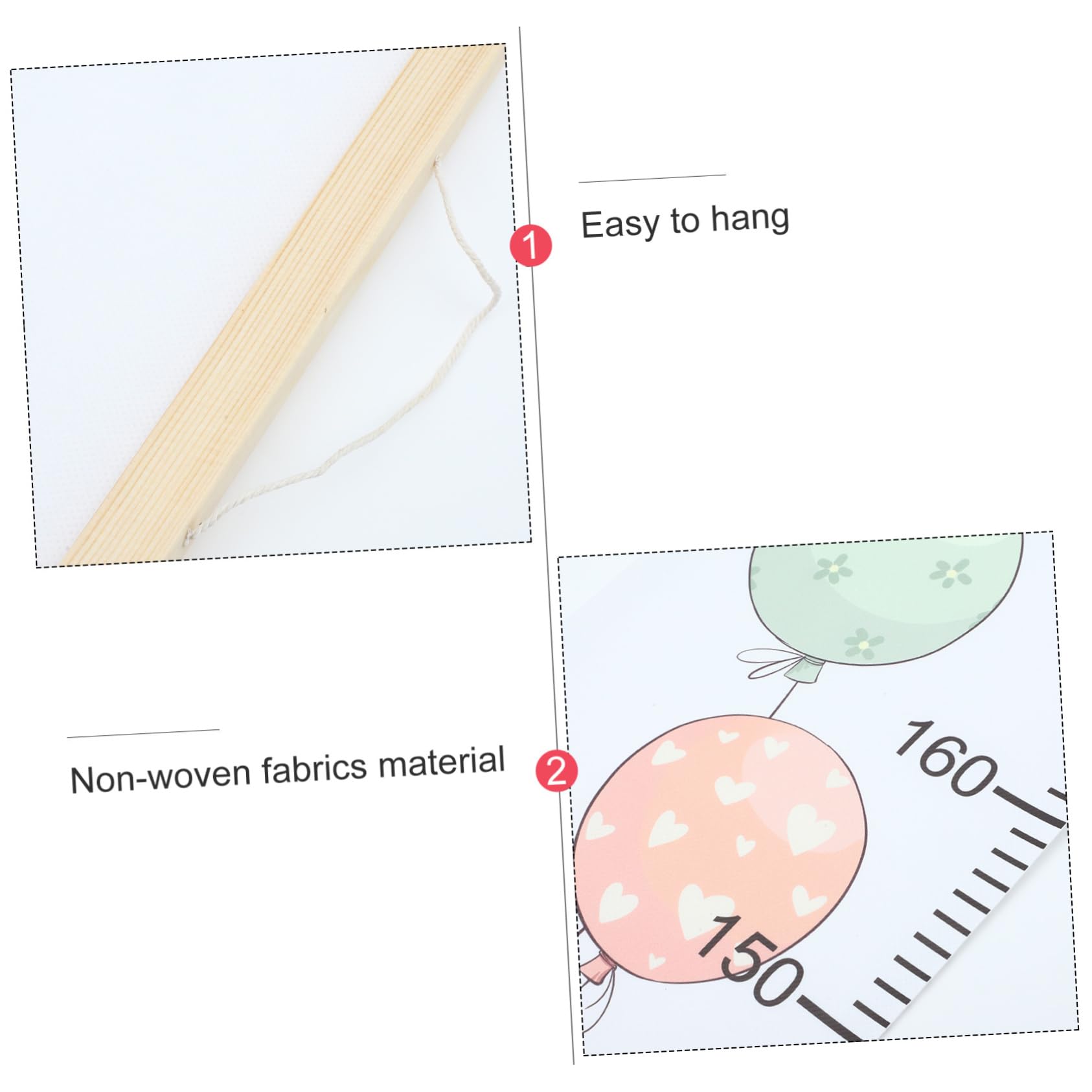 Abaodam Growth Chart for Boys and Girls Wall Height Ruler Pendant Playroom Decor Children's Room Wall Art