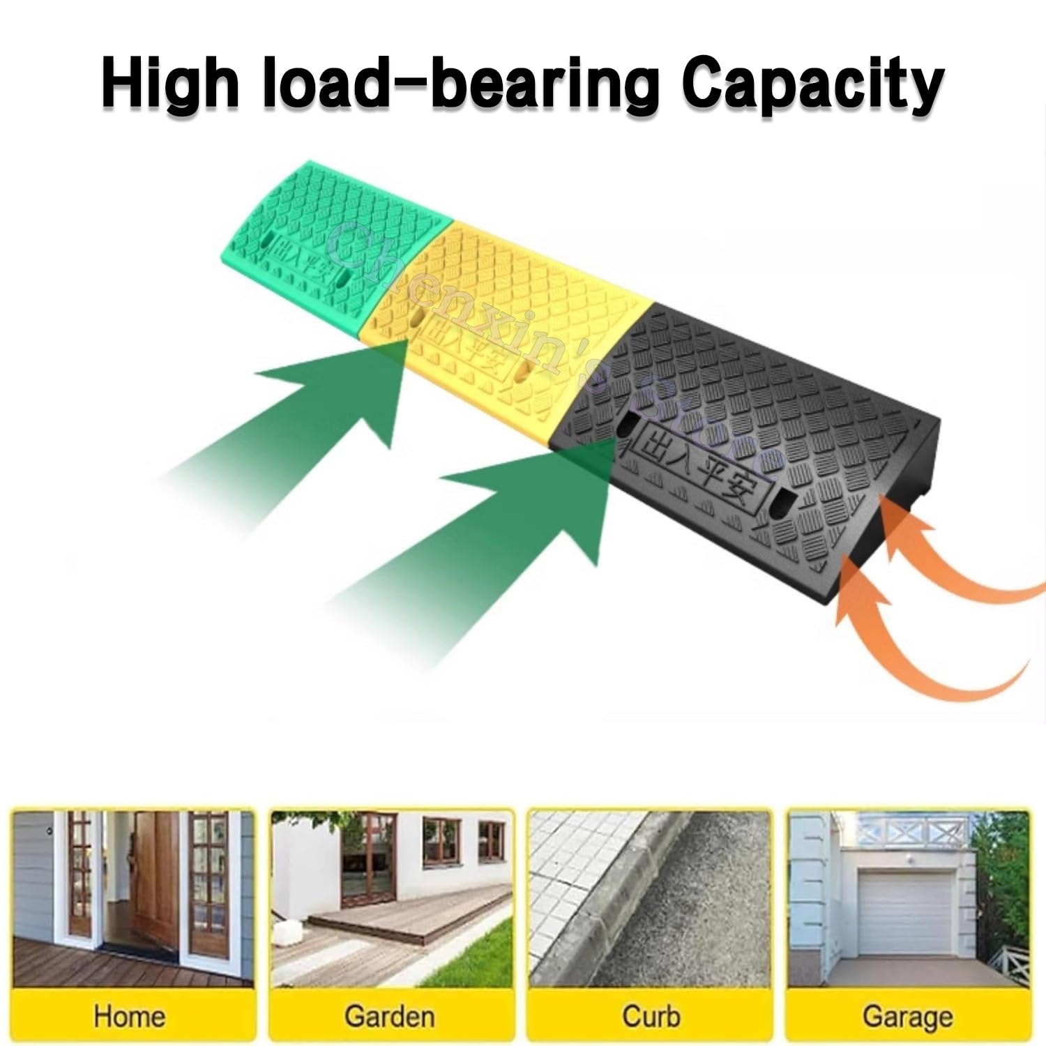 Genérico Rampa De Acceso para Puerta/Escalones, Rampa De Bordillo De Plástico Portátil Rampa De Entrada 3-19 cm Alto, Ligeras, Estable, No Resbala, Rampas De Carga(Black,50x27x13cm)