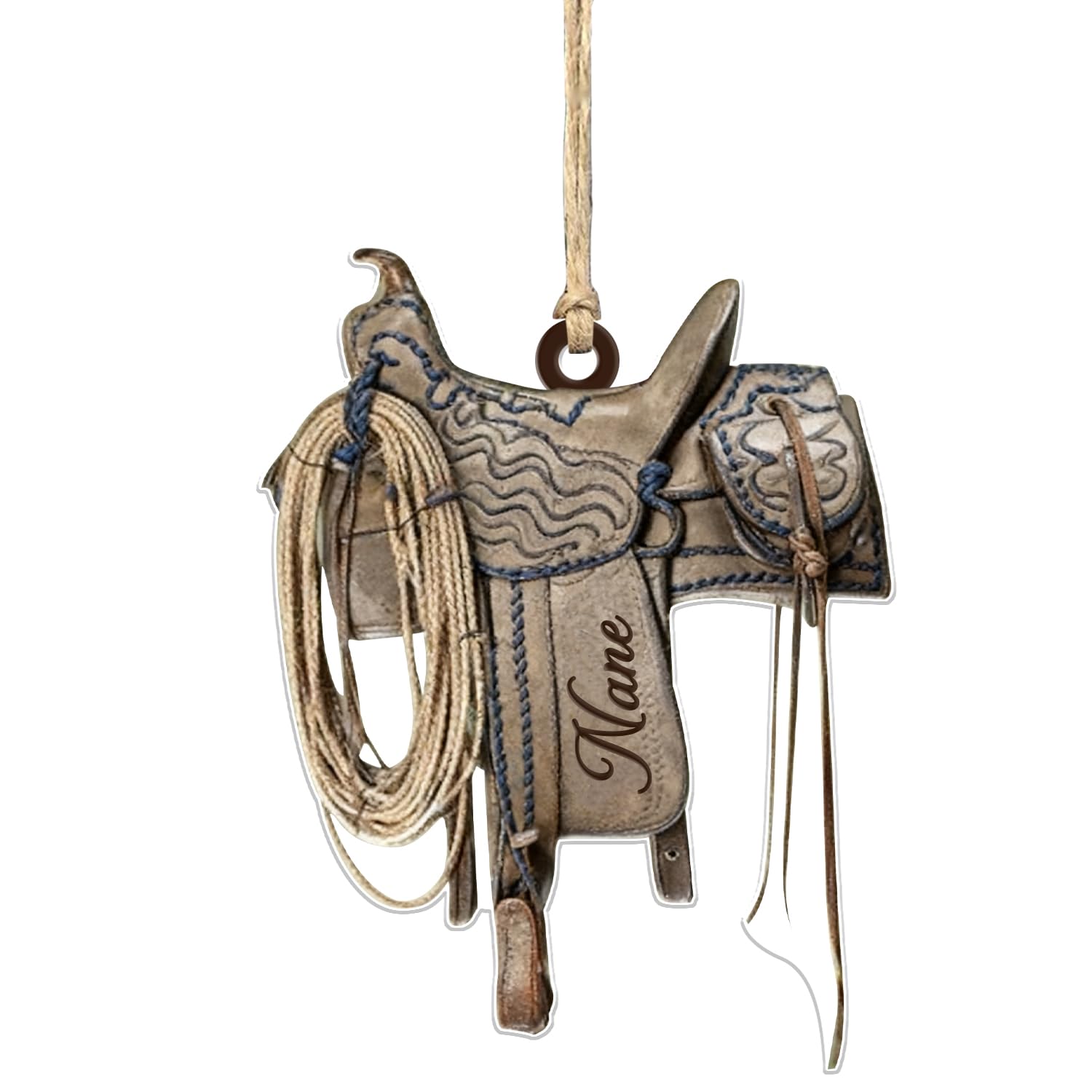 Kkiioexx Style 16 Personalized 2D Flat Western Horse Saddle Christmas Ornament,Custom Horse Saddle Hanging Ornaments For Christmas Trees,Xmas Western Gift For Cowboy Cowgirl Horse Lovers Rodeo Riders