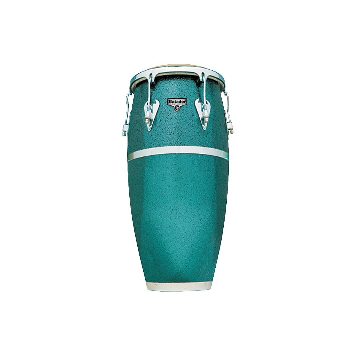 Latin Percussion Conga Matador in fibra di vetro Quinto 11" M650S-KR, Glitter verde, hardware cromato