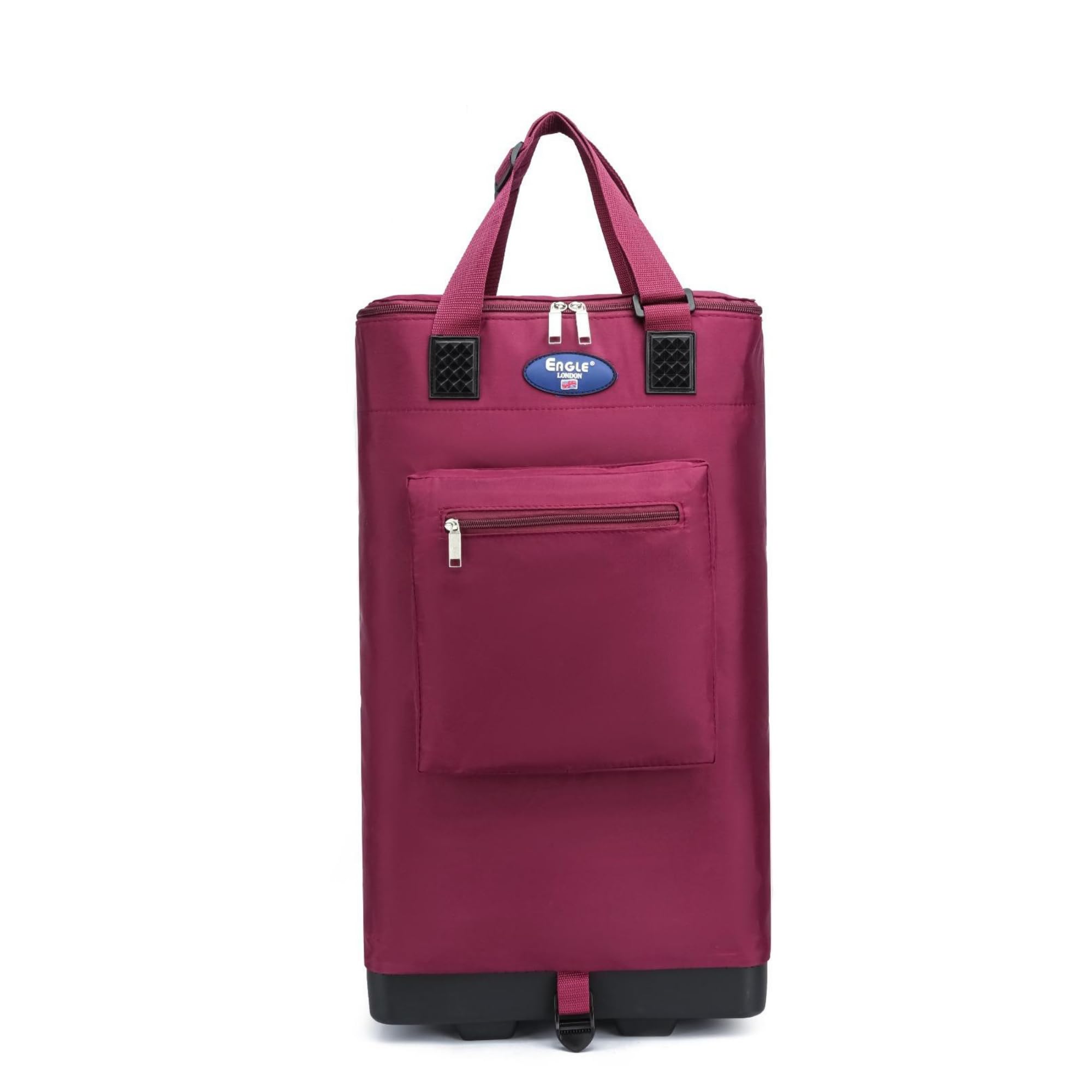 Eagle Bags International Foldable Shopping Bag with Wheels, Lightweight Rolling Travel Bag, Collapsible Carry Bag, Underseat Hand Luggage, Water-Resistant Multipurpose Bag for Shopping (Burgandy) — image 1
