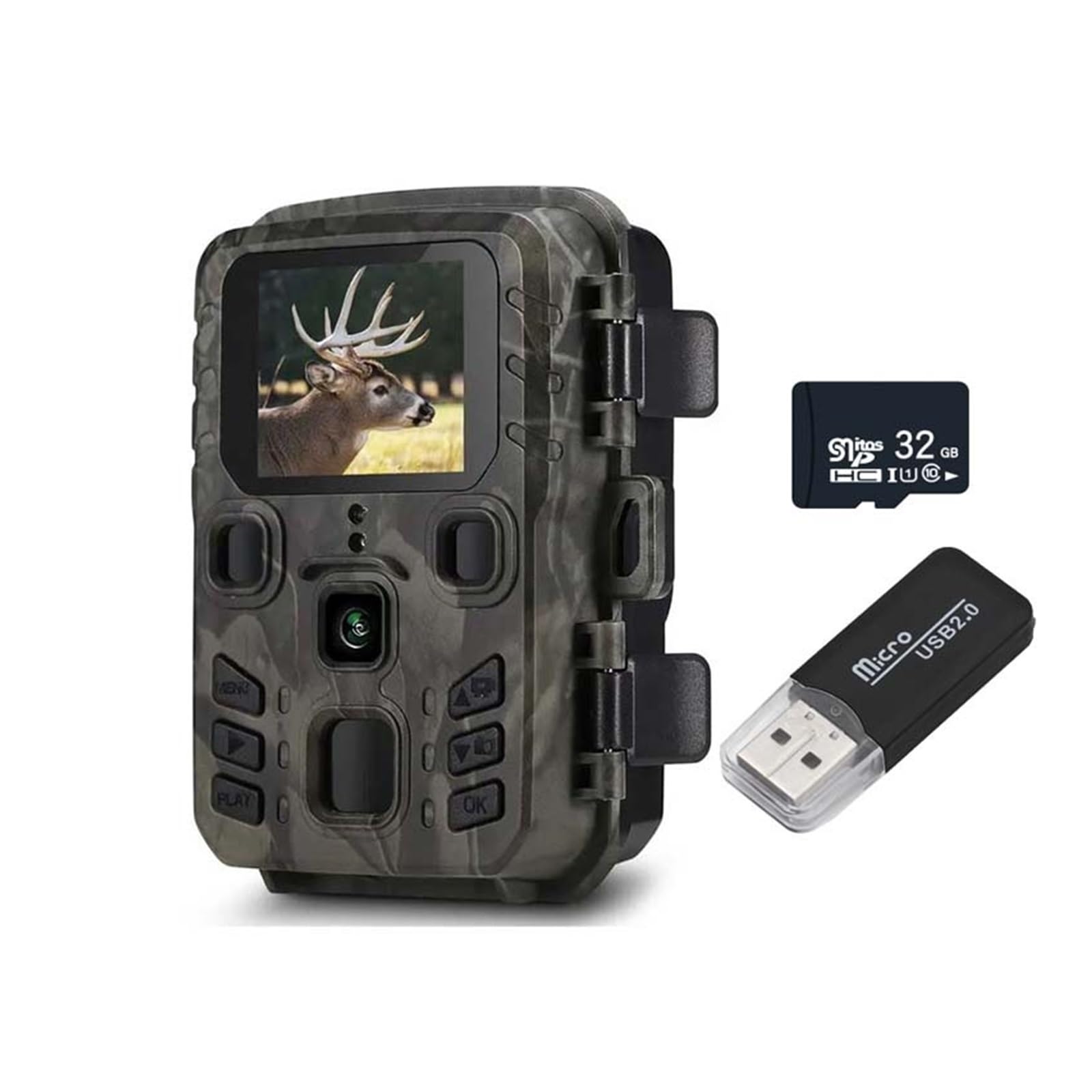 Mini trail camera night vision Delura capture photo extérieure avec lecteur