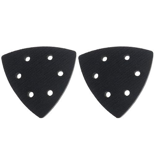 Almohadilla de interfaz suave, almohadilla de lijado triangular de 3.661 in, 6 agujeros, almohadilla de esponja de gancho y bucle para la mayoría de