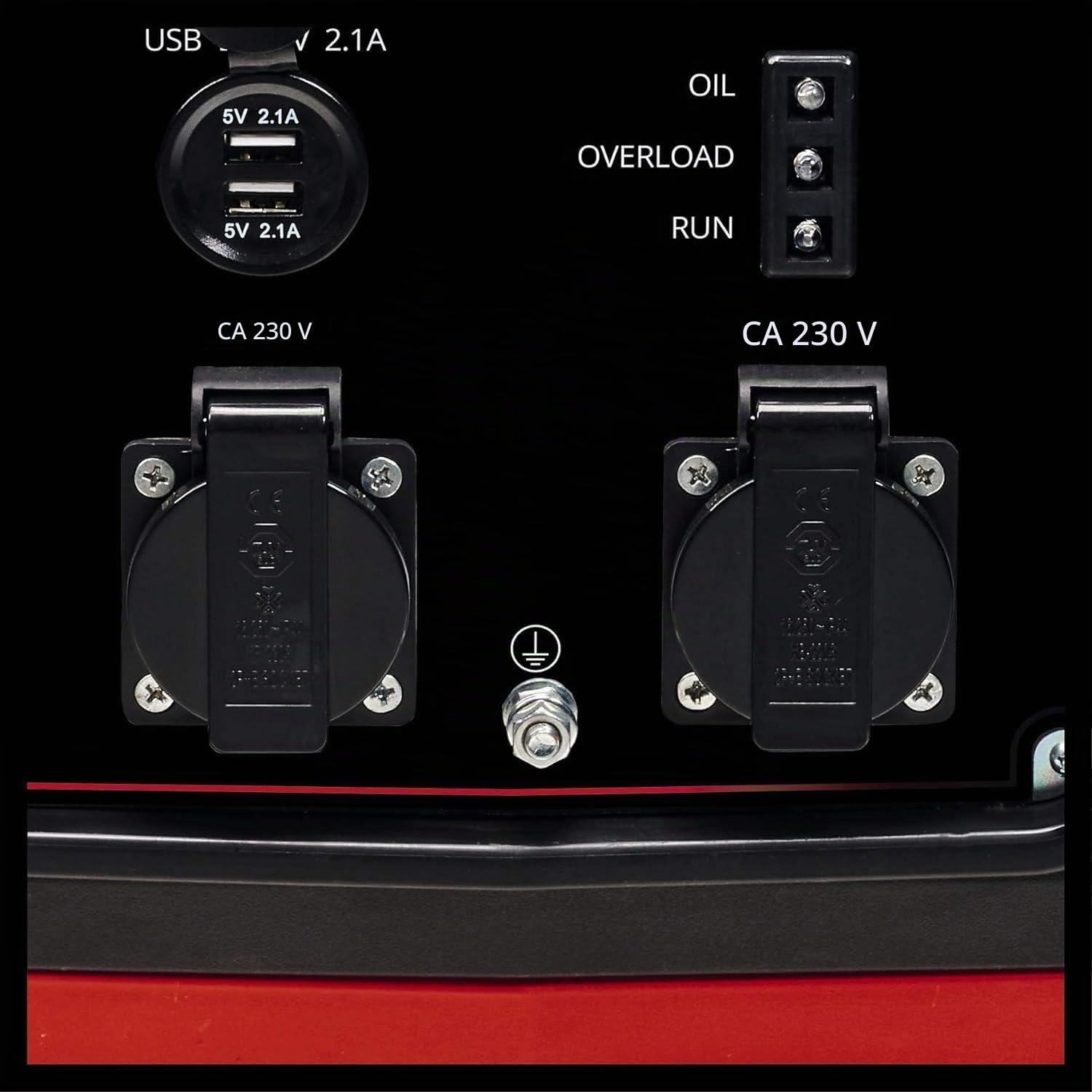 Einhell Generador eléctrico (gasolina) TC-IG 2000 (1.800 W potencia continua, tecnología inverter, motor de accionamiento de 4 tiempos con bajas emisiones, 2 enchufes de 230 V/50 Hz, 2 conexiones USB)