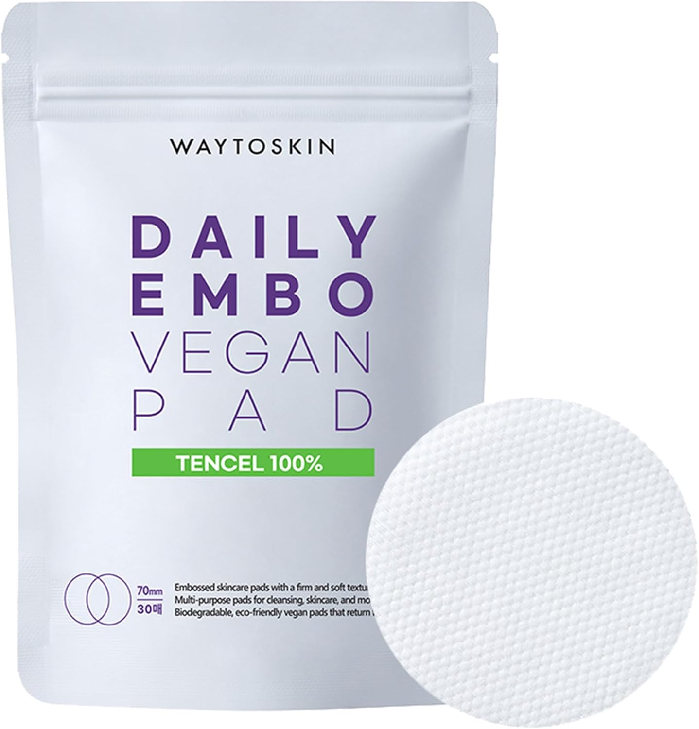 Vegan Cotton Pads for Face – Korean Dry Toner Pads, Soft Facial Cotton for Skincare & Cleansing 30 Pads