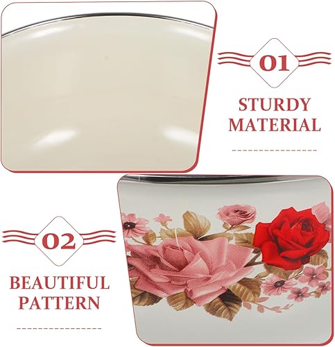 Miniatura 5 de DOITOOL Cuencos esmaltados con tapas: 5 cuencos de almacenamiento anidables con tapas, esmalte helado ensaladas preparadas tazón de metal para