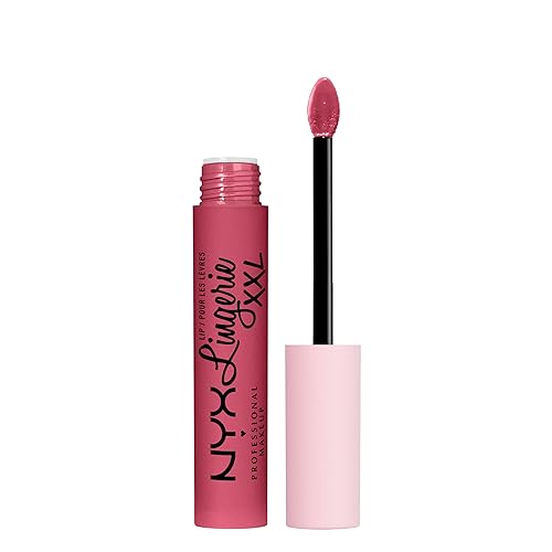 Vista 27 de Nyx - Maquillaje profesional; lápiz labial líquido de la línea Lingerie XXL, mate, It's Hotter (Color rojo caoba cálido)