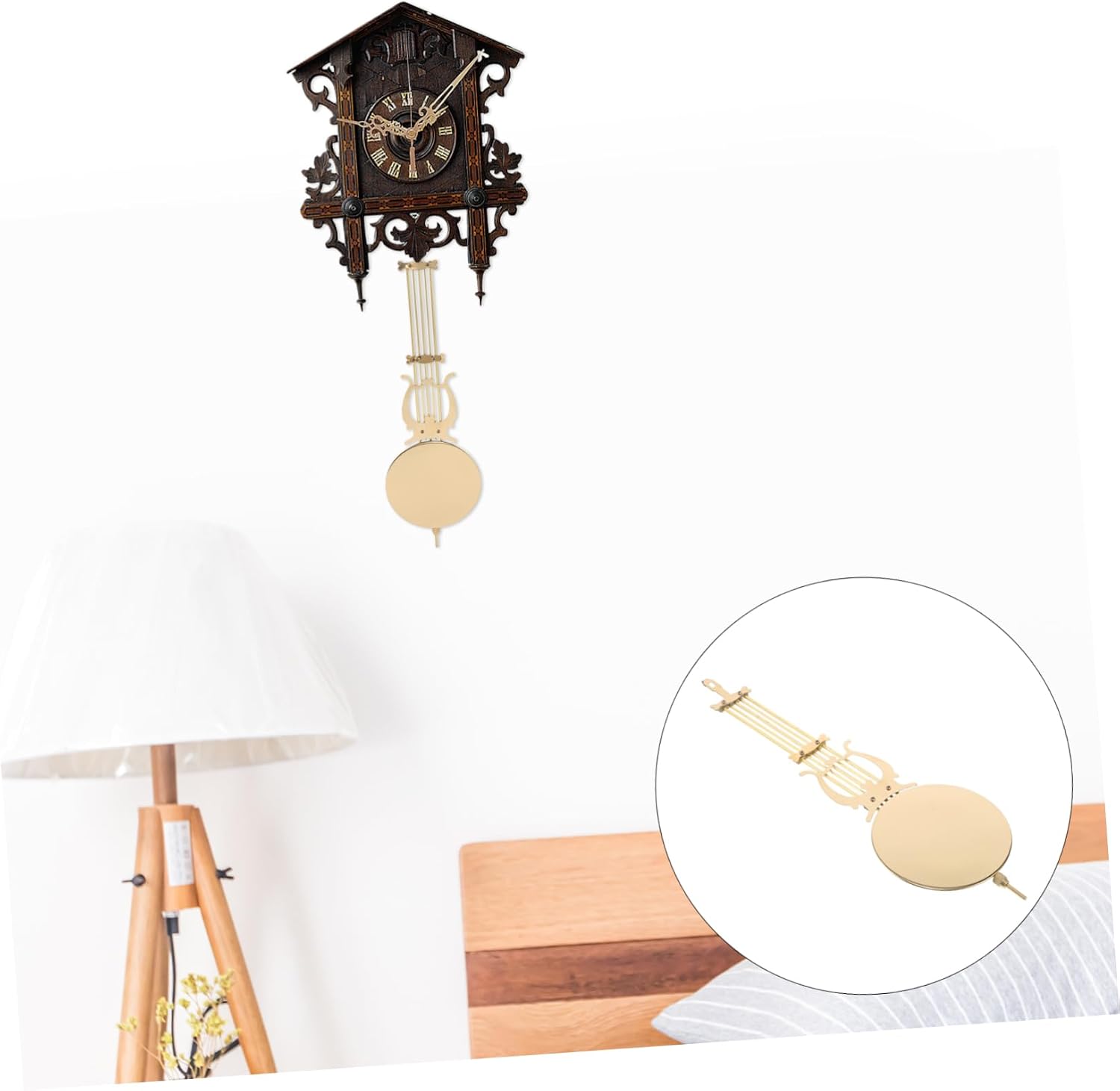 STOBAZA Household Wall Clock Pendulum Metal Decorative Swing Replacement Pendulum for Clock Repair Decor