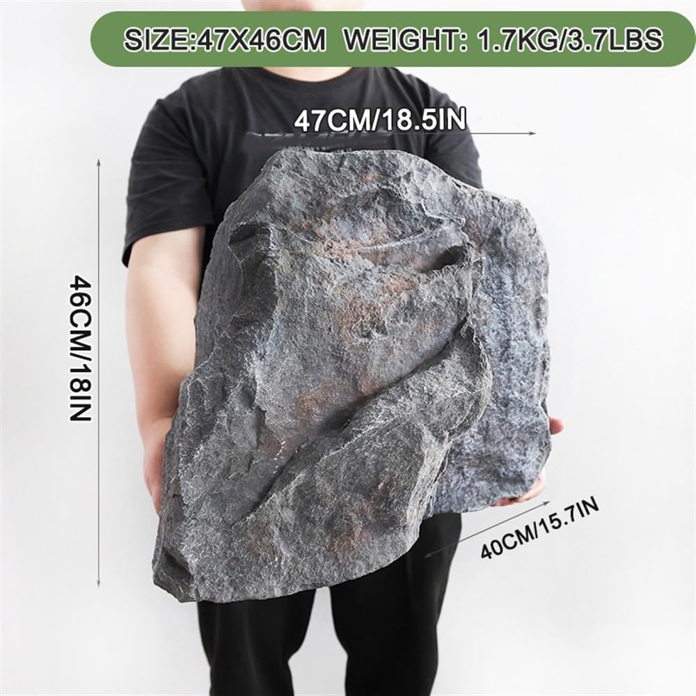 Fake Rocks, Artificial Landscape Enclosure Stone, PU Foam, Versatile for Outdoor Decoration, Gray