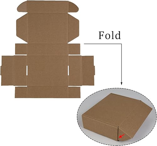 Miniatura 87 de Cajas de envío de 6 x 6 x 2 pulgadas, paquete de 25 cajas de cartón corrugado marrón para pequeñas empresas, embalaje y correo Marrón,Blanco