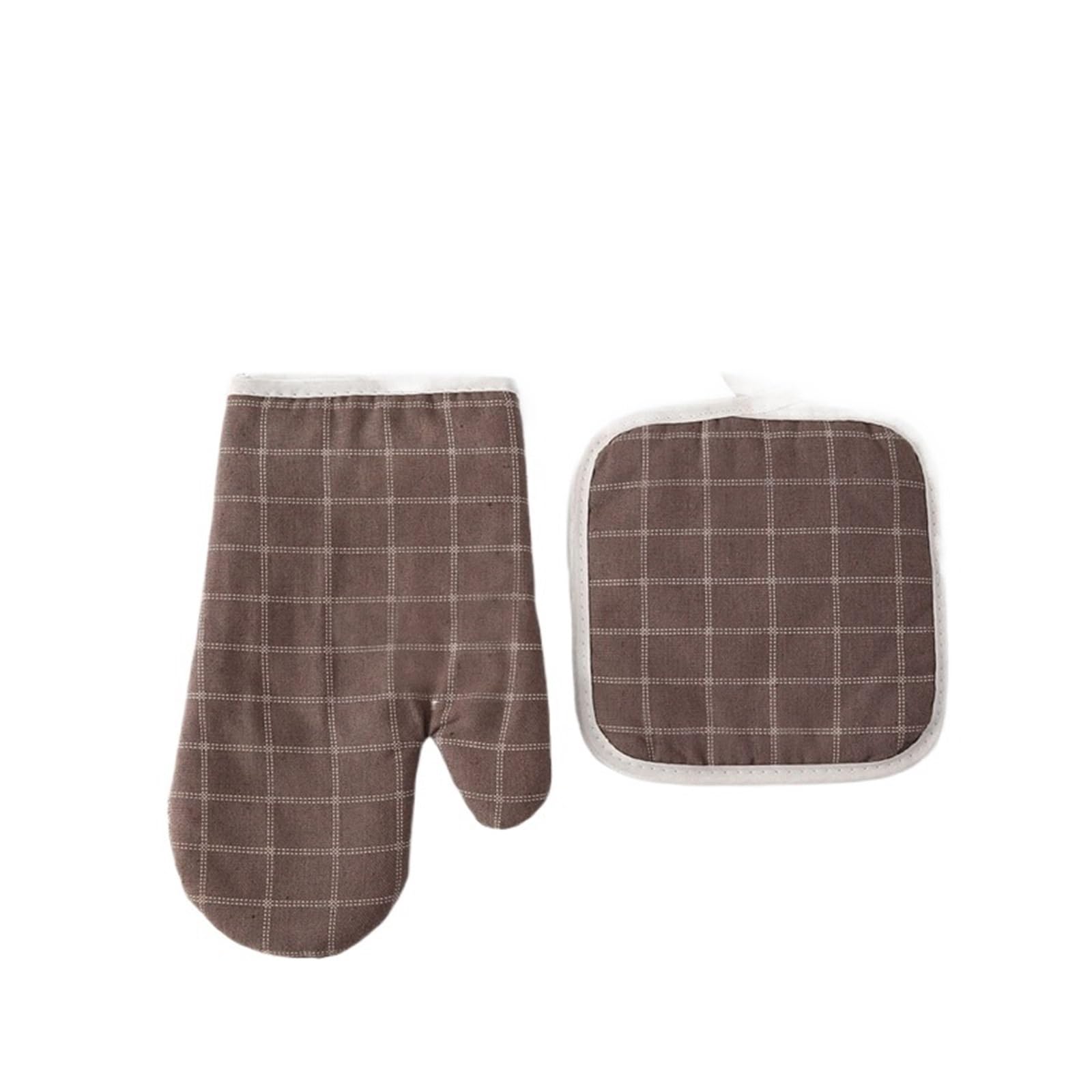 Gants de Cuisine Double Couche, résistants à la Chaleur, avec Tapis Isolant et antidérapant pour Barbecue.