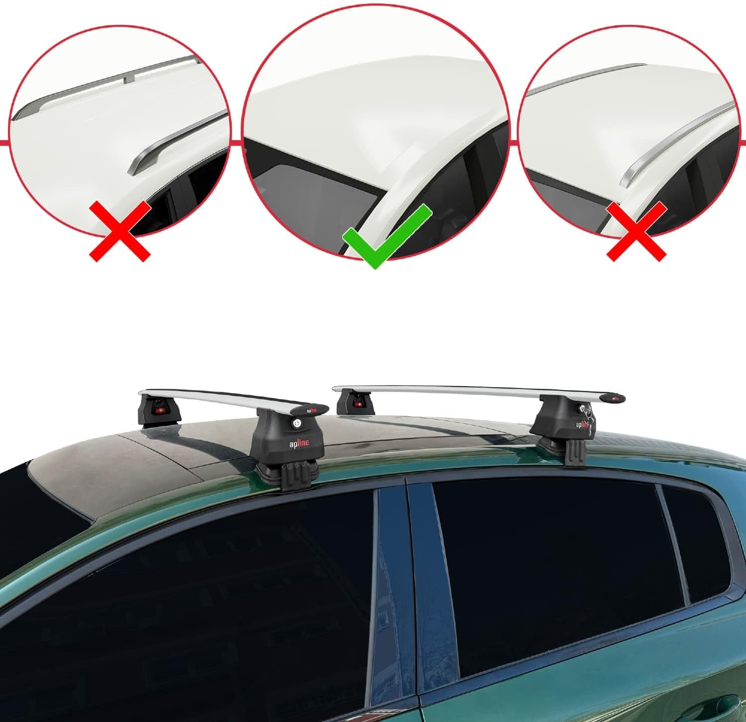 Compatible with Peugeot 308 III (P5) 2021-2026 ACE-4 Car Roof Rack Cross Bar Grey Aluminium 2 Bars