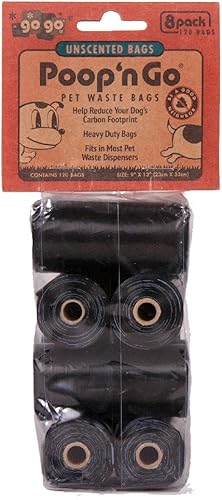 Vista 2 de Paquete de 8 bolsas (120 bolsas) Poop n Go Royal Blue Puppy Dog Animal Pet Waste Bags Recarga Rollos Azul Real