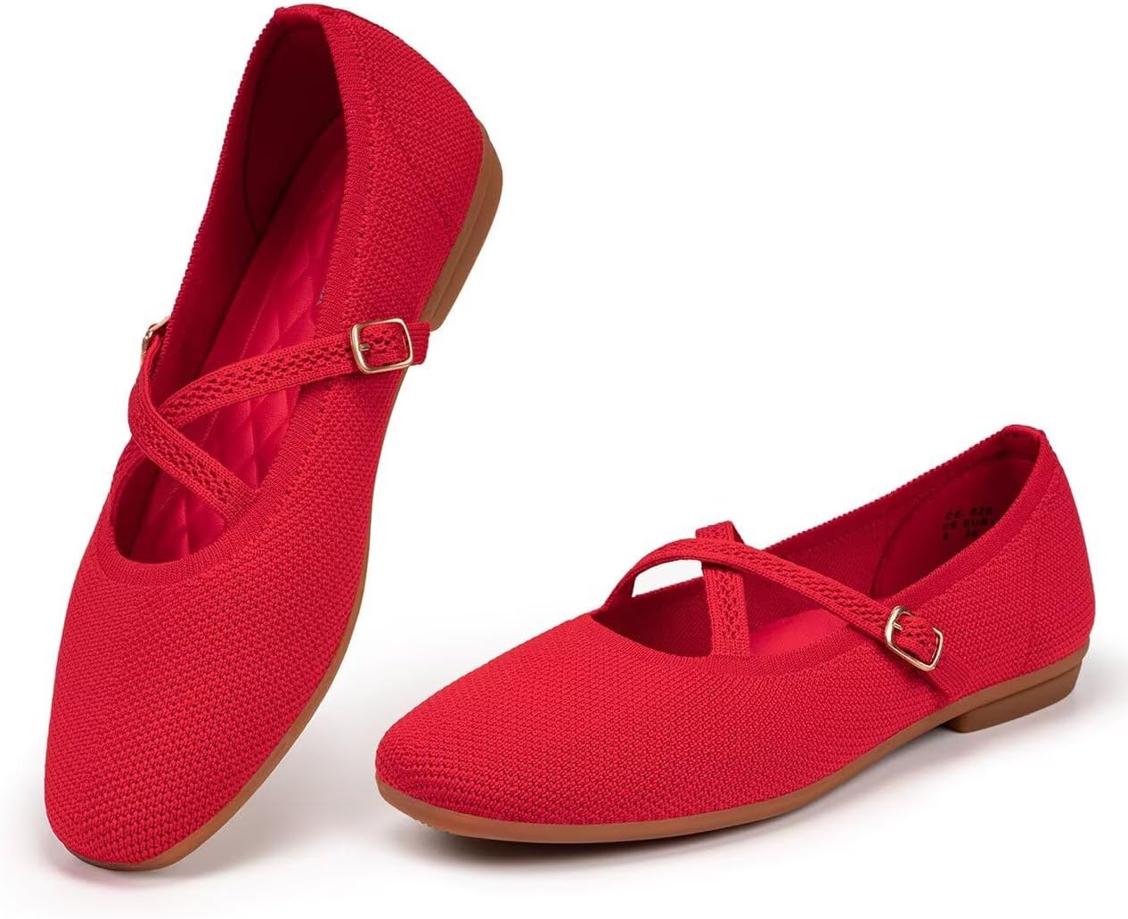 Women's Mary Jane Flats Shoes Ballet Flats with Buckle Strap Soft Work Dress Ballerina Walking Shoes