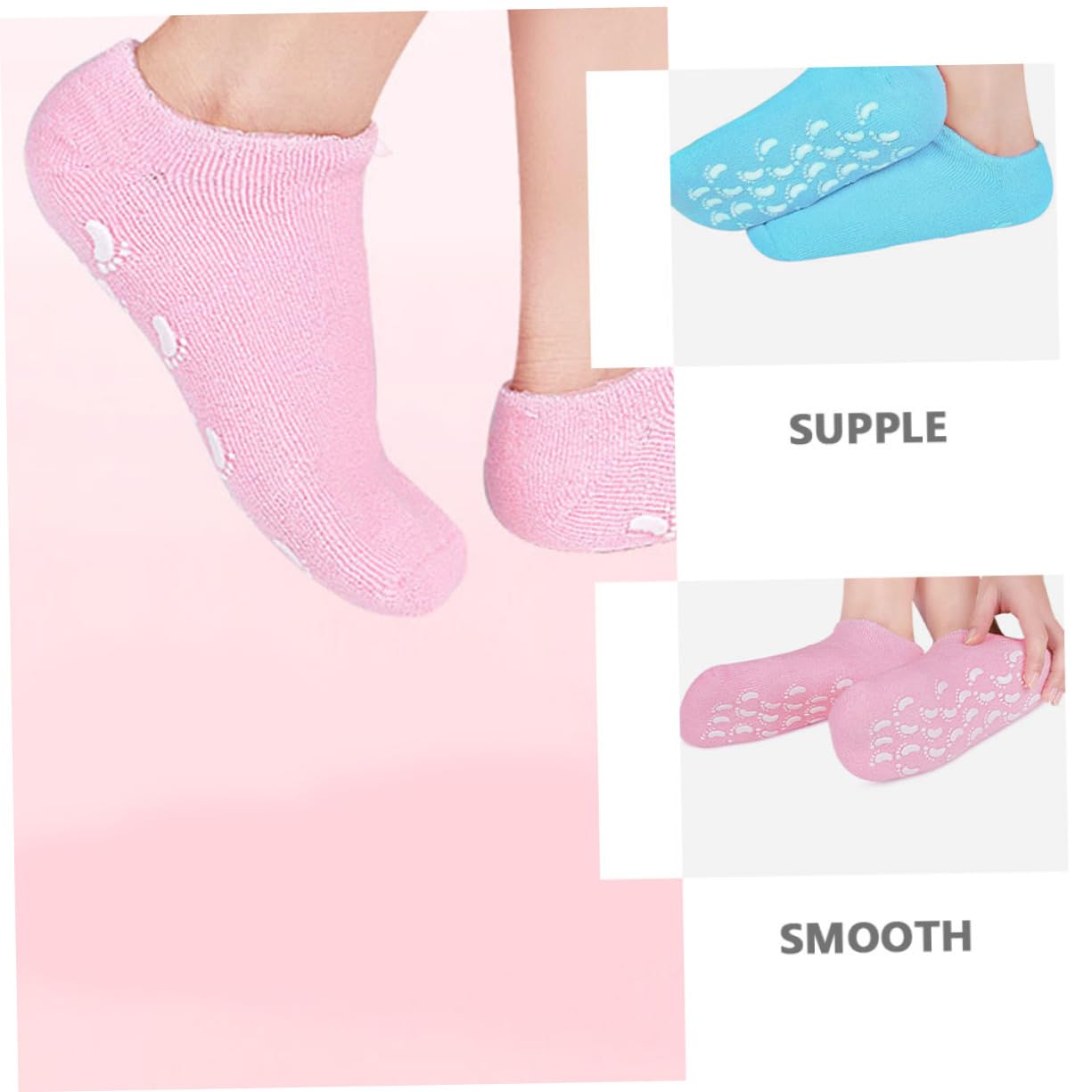 Calzini Idratanti per Piedi Cotone e Gel 3 Paia Riutilizzabili | Protezione Dalla Secchezza e Ruvidità, per Beauty Salon e Paraffina, Comodi e Pratici