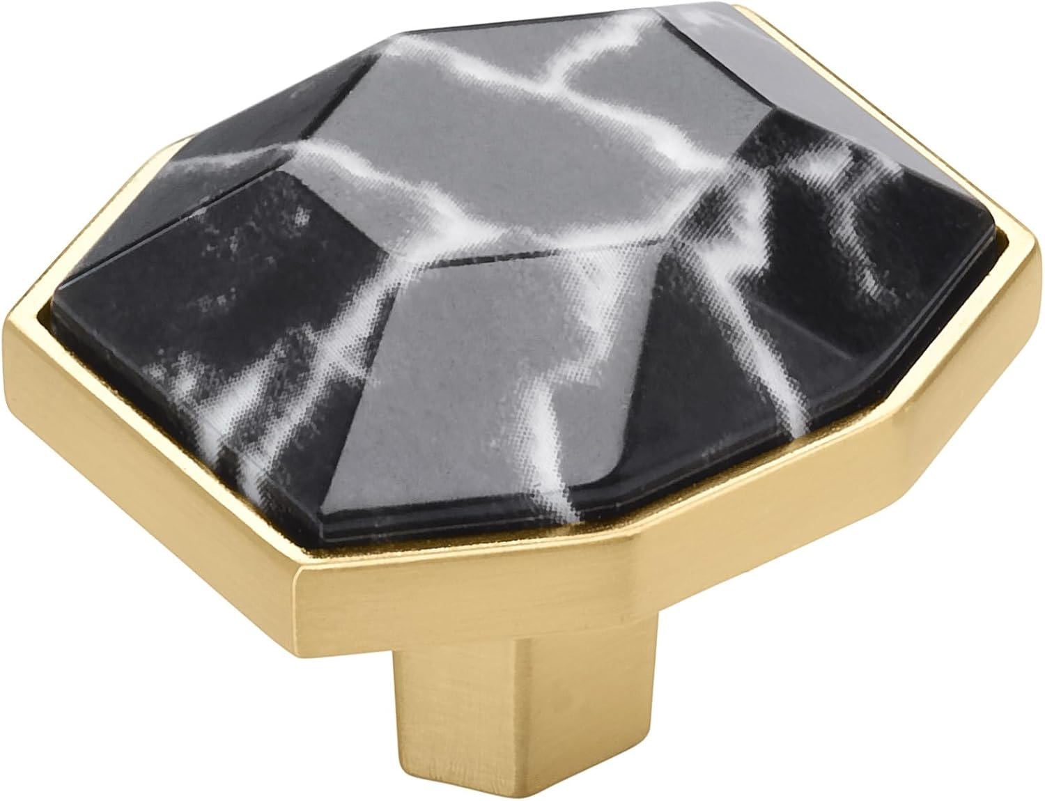 Amerock | Cabinet Knob | Marble Black/Black Bronze | 2-1/2 inch (64 mm) Length | Carrione | 1 Pack | Drawer Knob | Cabinet Hardware