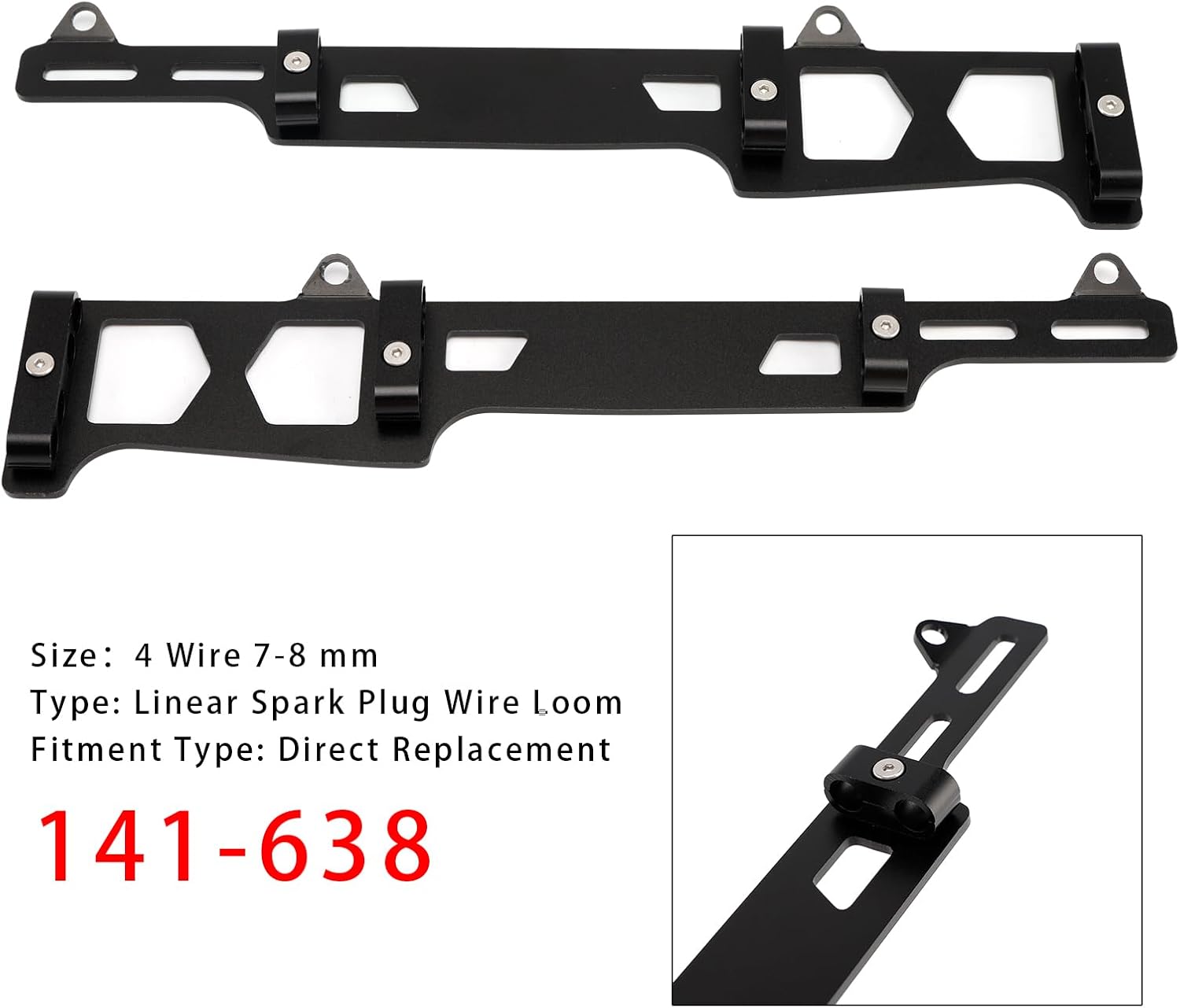 MAD HORNETS 141-638 Linear Spark Plug Wire Loom 4 Wire 7-8 mm For Small Block Chevy Kit