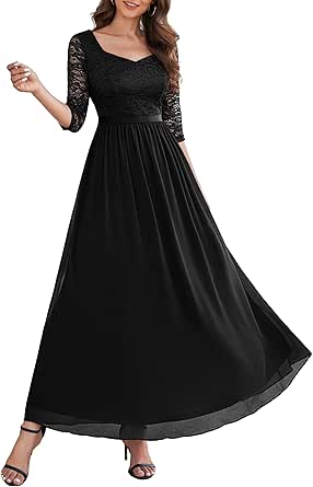 Amazon.com: Wedtrend Women's Formal Dress Mother of The Bride Dress 3/4 ...
