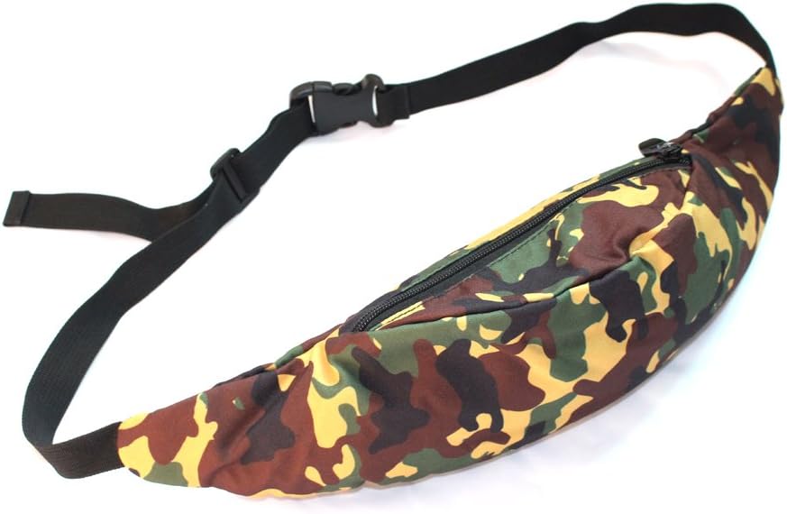 WHO CARES 3D Colorful Printing Hiking Fanny Packs Girls Waist Bag for Men Money Belt Travelling Mobile Phone Bag (Camouflage)