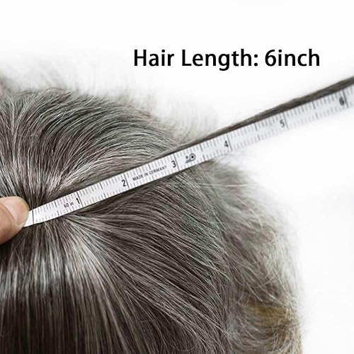 Miniatura 8 de Tupé para hombres, piezas de cabello humano real, encaje frontal suave, tupé para hombre, con línea capilar natural, transpirable, sistema de