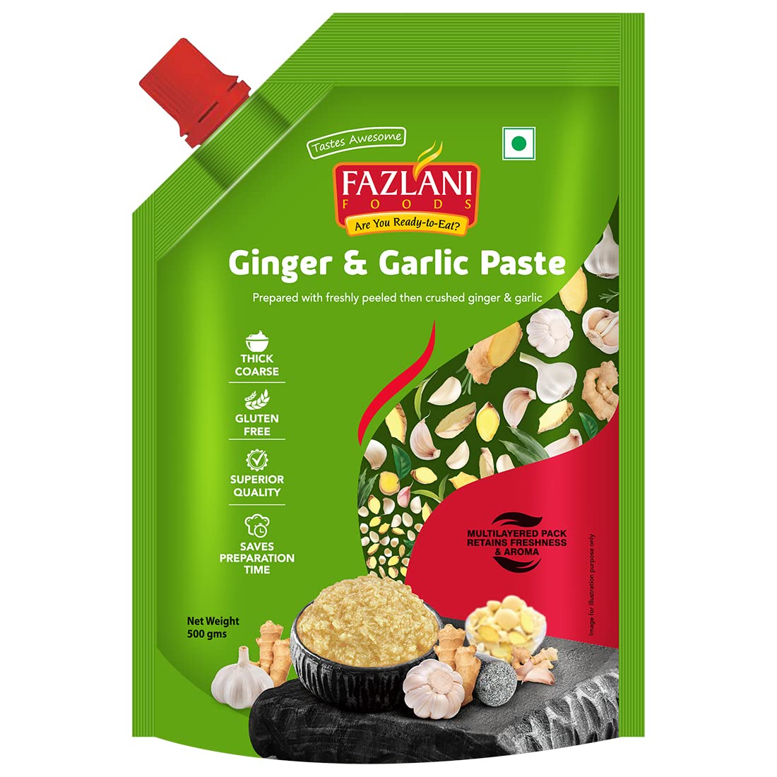 FAZLANI FOODS Fresh Ginger and Garlic Paste Ready to Use Thick Coarse for Cooking Paste, Gluten Free, Pack of 1 500GM (B09PBHNPC9) Amazon Price History, Amazon Price Tracker