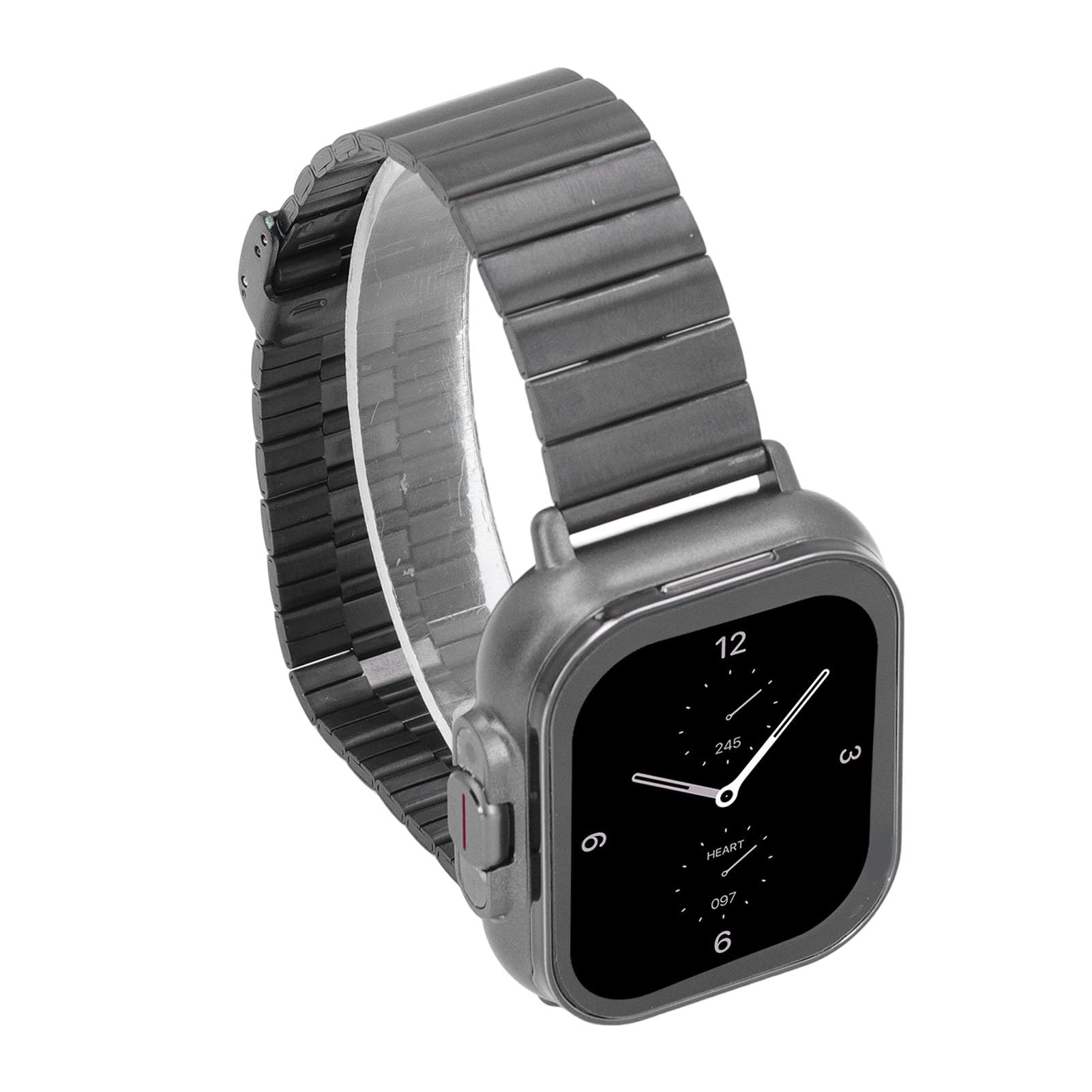 Sxhlseller Zegarek Sportowy, Bezproblemowe Połączenie Smartwatch z Uszami w Kolorze Aurykulowym, Aby otworzyć Wszystko (Czarna skorupa (czarna stal))