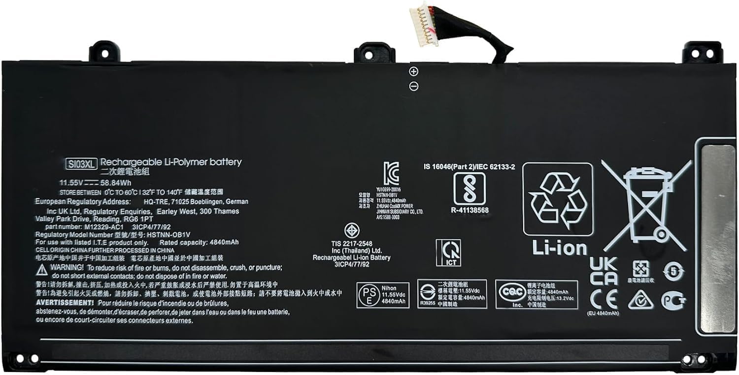 SI03XL SI03058XL HSTNN-OB1V M12585-05 M12585-005 Laptop Battery Replacement for HP Chromebook x360 14C 14C-CA 14C-CC 14B / Pro C640 Chromebook/EliteBook c645 14 G2 Series(11.55V 58.84Wh)