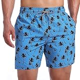 Biwisy Herren Badehose schnelltrocknende Badehose mit Kordelzug Strandshorts Surfshorts locker lässige Herren Badehose