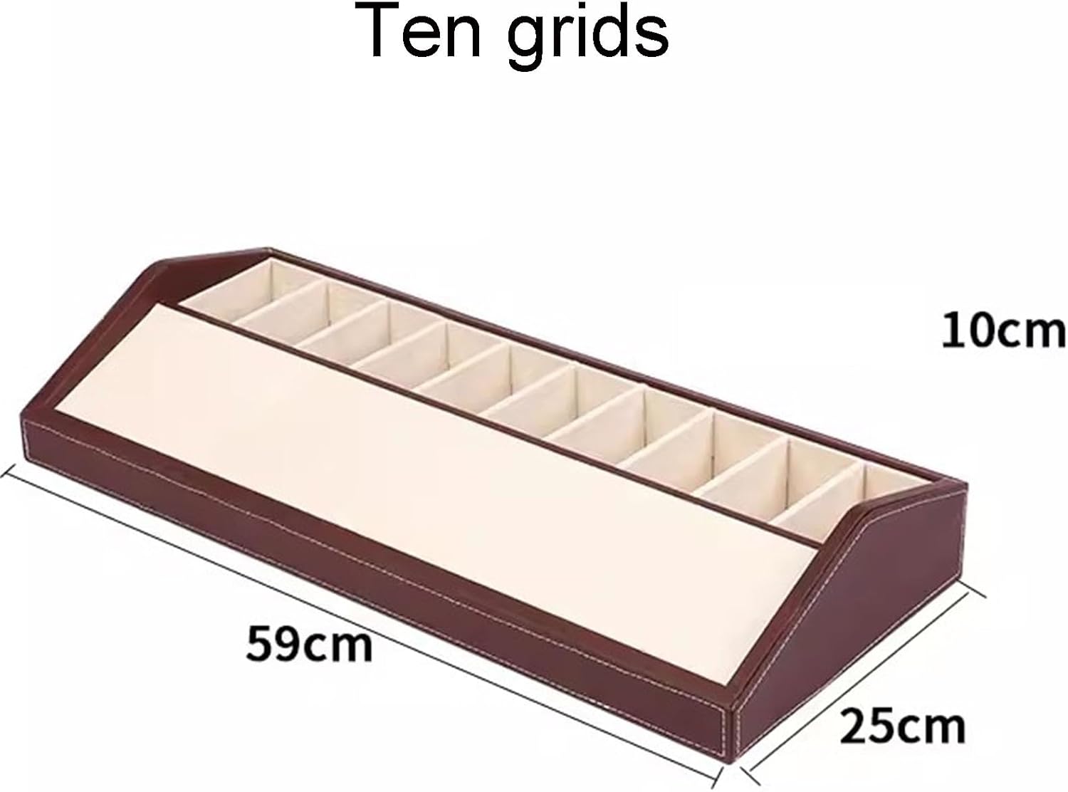 Belt Rack, Belt Organizer Box, Belt Storage Organizer Displayer, Multi-Grid Wooden Grain Belt Box for Closet Wall Men Women(10 grids-black-59x25x10cm)