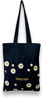DANIOO Canvas Tote Bag for Women | Zipper & Inner Pocket | 15x13 Inch Cotton Shopping & College Tote | Reusable Shoulder H... Price In India