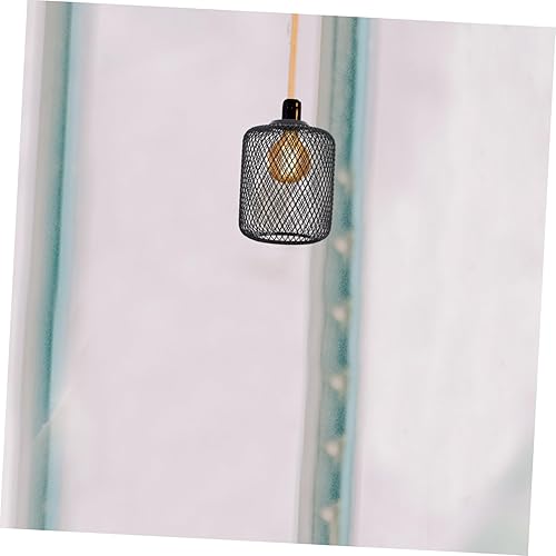 Miniatura 8 de Pantalla industrial retro de alambre de hierro con diseño de malla hueca que ahorra espacio, cubierta de luz colgante de metal, decoración versátil