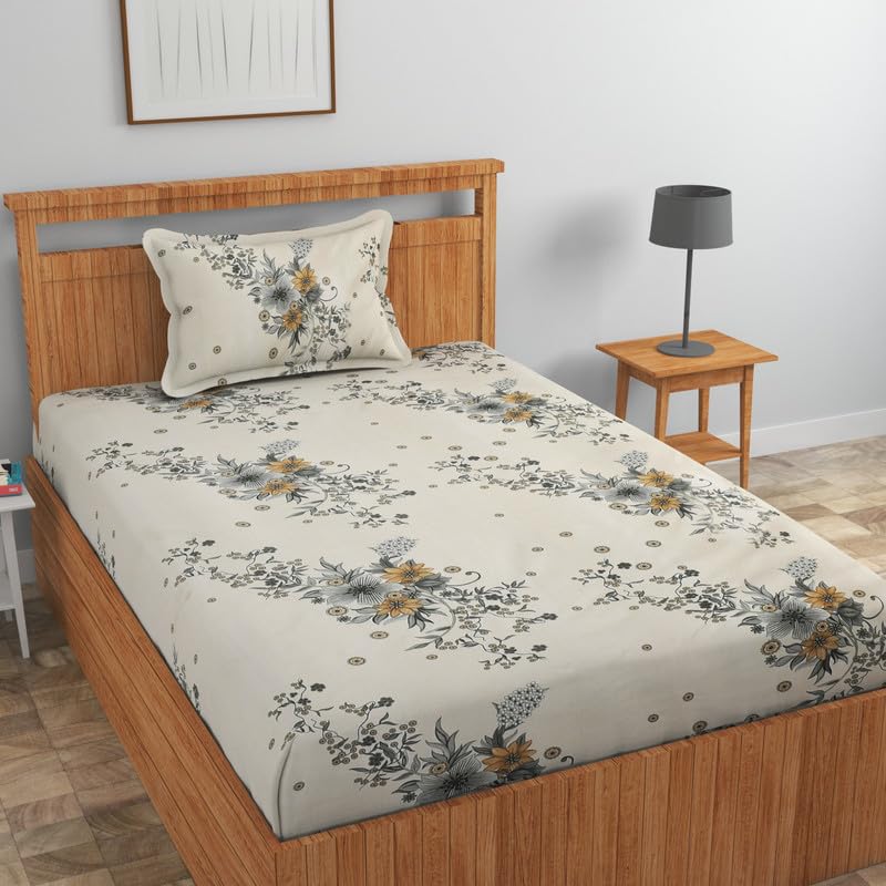 Image of NHD HOME Pure Cotton 180 to 220 tc Flat Single Bedsheets for Summer Breathable | Wrinklefree | Longlastic Super Soft (Size-60 X 90 Inch) with 1 Pillow Covers (Size-17 X 27 Inches, Pista)