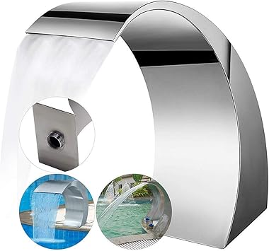 Image FBITE Stainless Steel Pool Waterfall, Garden Waterfall, Pool Fountain,for Garden Pool Pond Decoration Image FBITE Stainless Steel Pool Waterfall, Garden Waterfall, Pool Fountain,for Garden Pool Pond Decoration