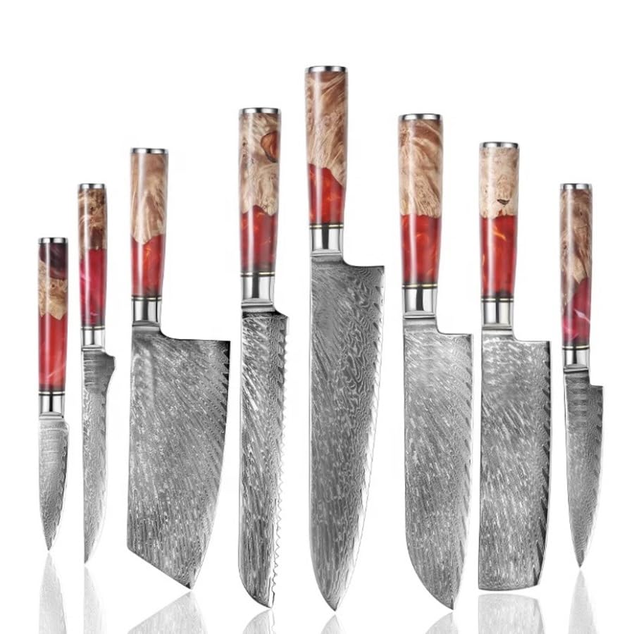 Set Cuchillos Cocina 8 Piezas Acero Inox