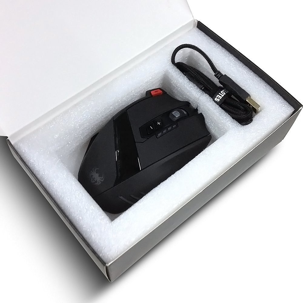 zelotes Mouse Gaming Cablata,4000DPI,12 Pulsanti Programmabili,Pesi Regolabili,RGB,Design Ergonomico,Prestazioni Elevate,Mouse da Gioco con Filo USB per PC,Mac,Laptop,Nero