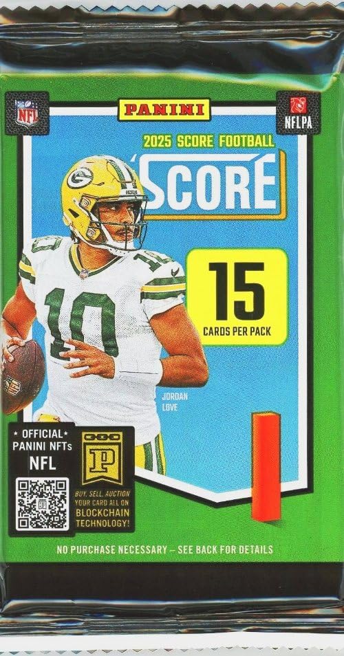 2025 Panini SCORE Football EXCLUSIVE HUGE Factory Sealed MEGA Foil Pack with 15 Brand New Cards...