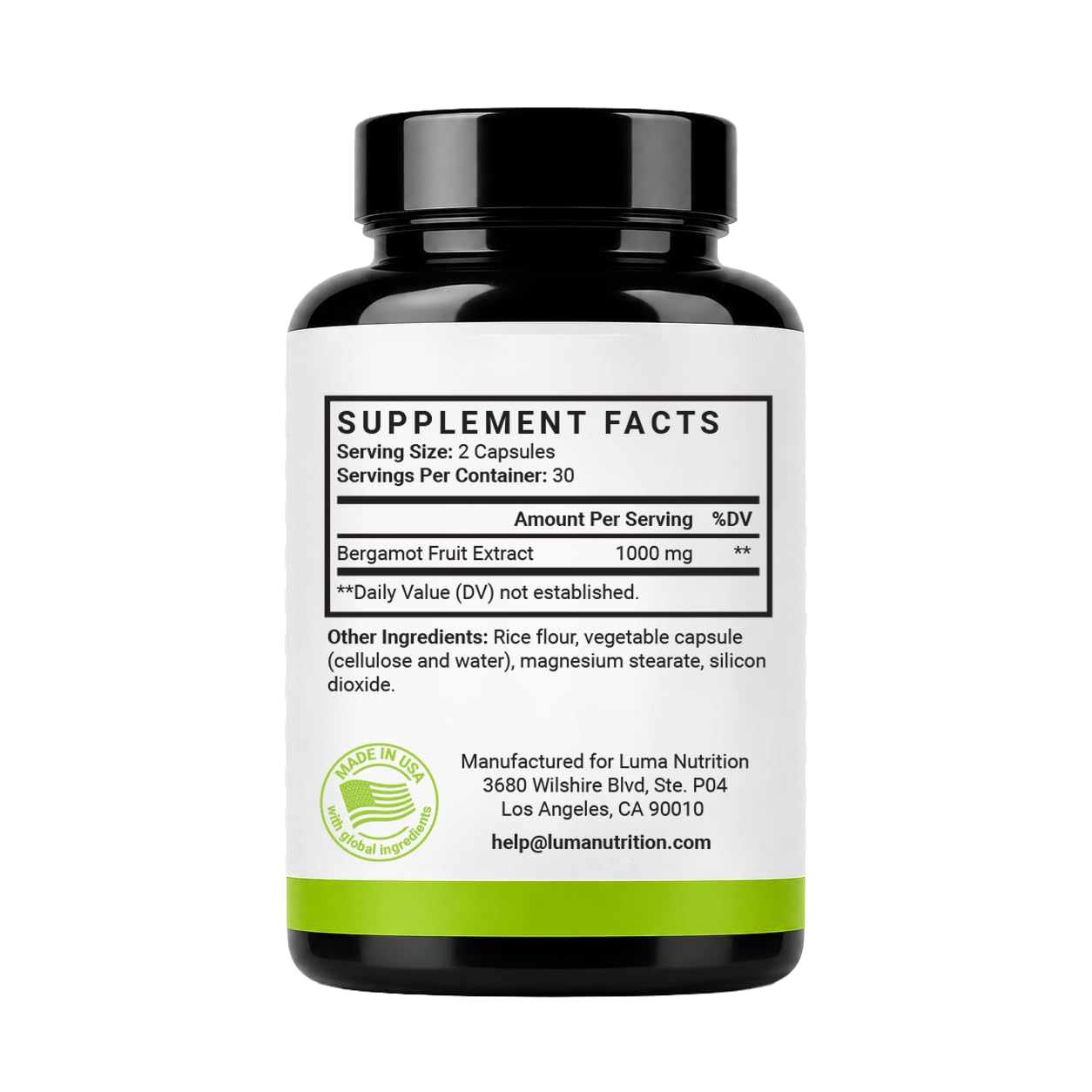 Luma Nutrition Citrus Bergamot 1000mg Supplement - 60 Capsules — Amazon image 8